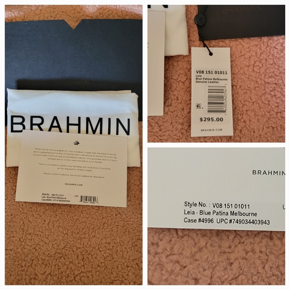 Brahmin Leia Blue Patina Melbourne Crossbody Bag - Picture 16 of 16